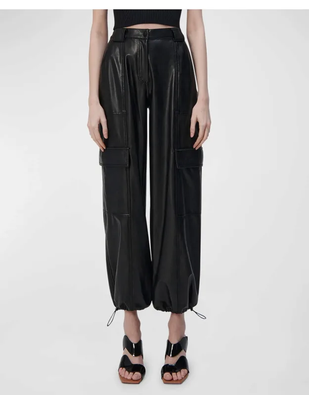 Luxe Vegan Leather Cargo Pants