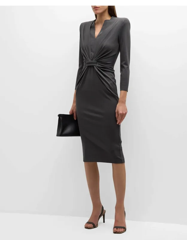 Gathered Jersey Sheath Dress