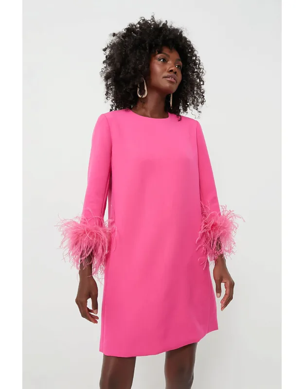 Hot Pink Feather Mod Mary Dress