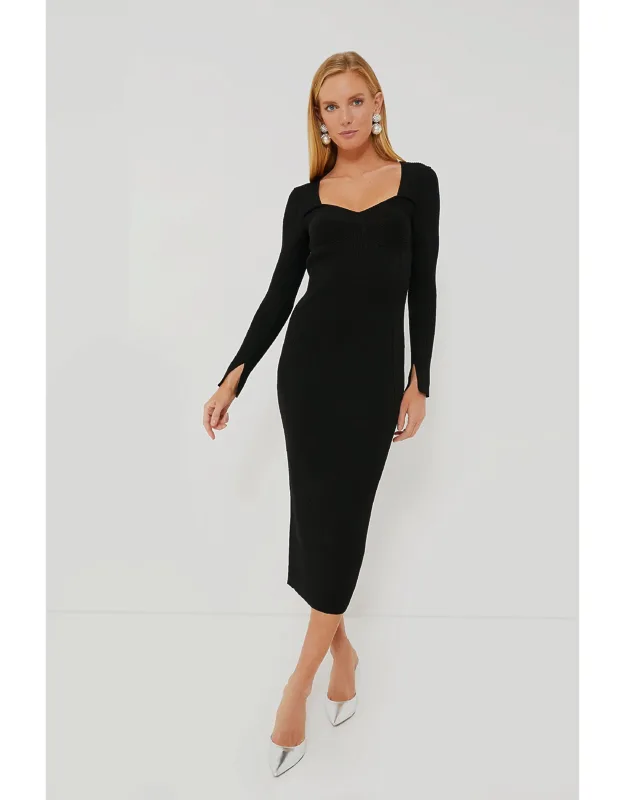 Long Sleeve Sculpted Midi Dress