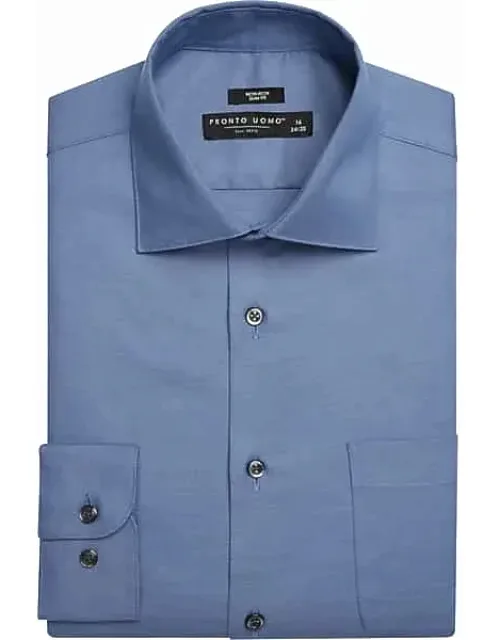 Big & Tall Slim Fit Solid Sharkskin Dress Shirt