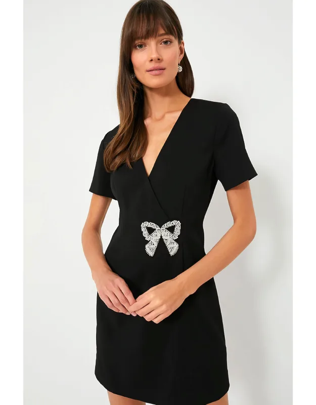 Beaded Bow Mini Dress