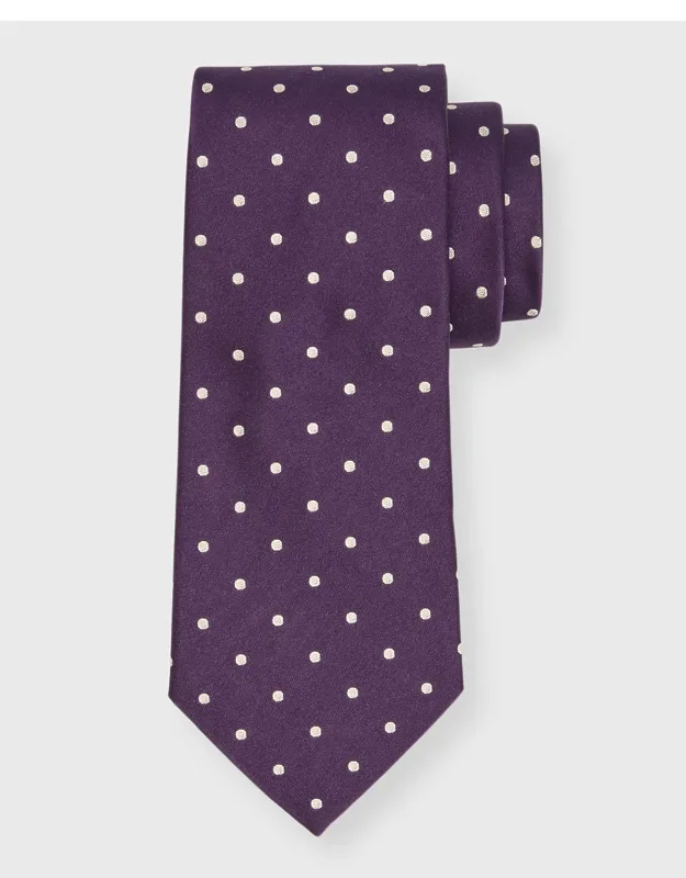 Dotted Satin Tie With Dot Pattern And 3/4" Width