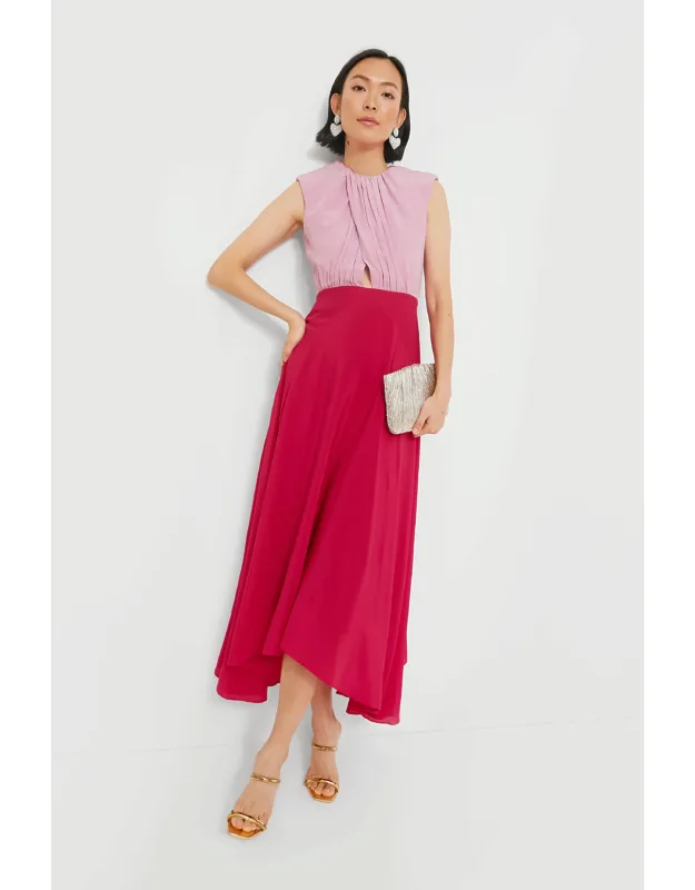 Light Peony And Raspberry Dress