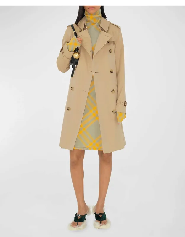 Kensington Organic Belted Double-breasted Trench Coat With Organic Cotton And Water-resistant Gabardine