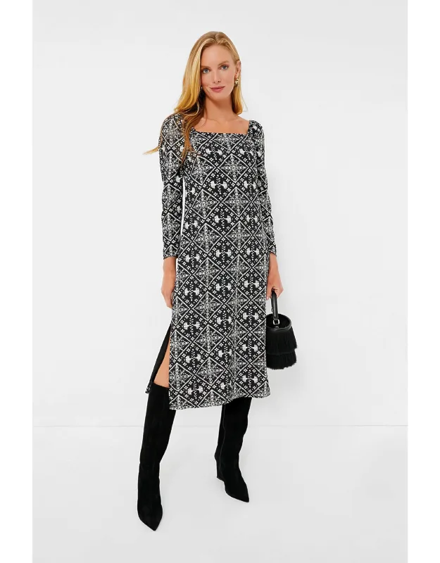 Square Neck Sabrina Midi Dress