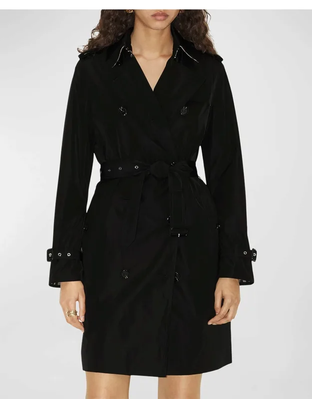 Kensington Double-breasted Trench Coat With Detachable Hood And Adjustable Self Belt