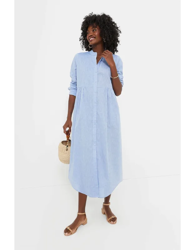 Chambray Linen Maxi Dress