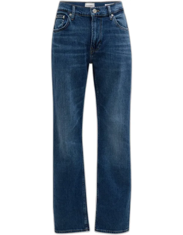 Modern Straight Jeans In Dark-wash Denim
