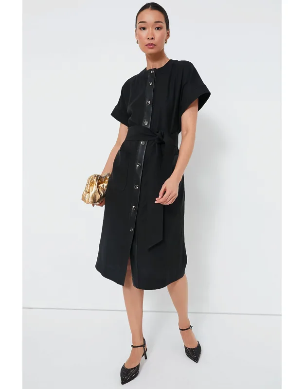 Leather Trim Kara Dress