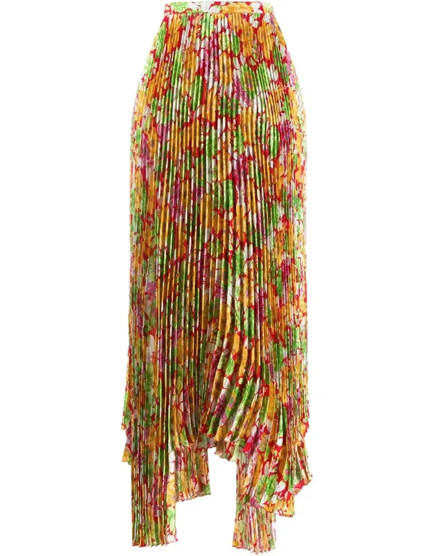 Floral Pliss Skirt