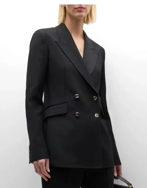 Angela Blazer Jacket Double-breasted Peak Lapel Collar Tailored Silhouette