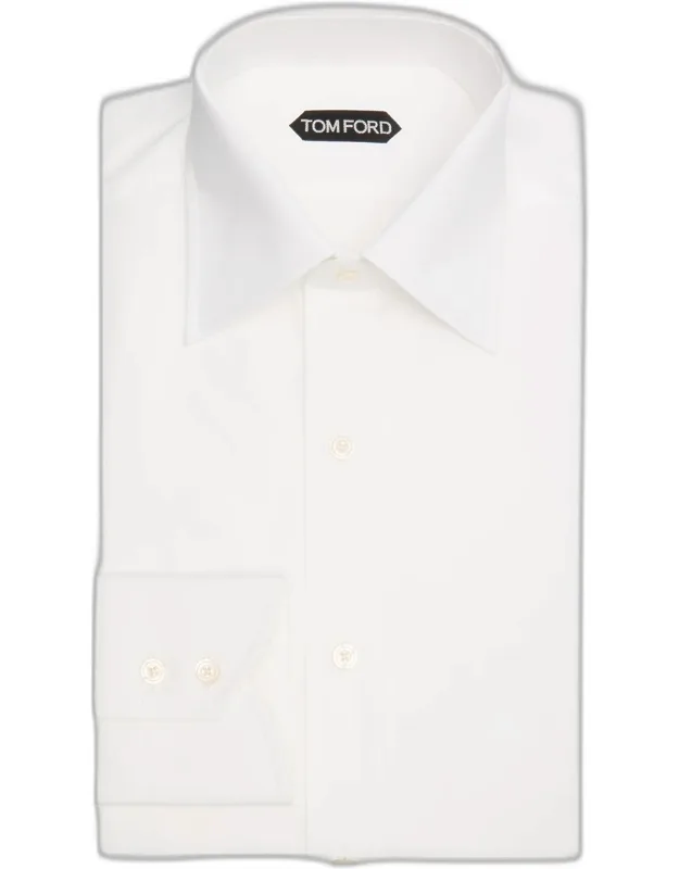 Cotton Point-collar Dress Shirt