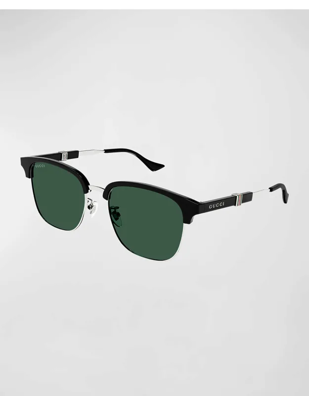 Metal And Acetate Square Sunglasses