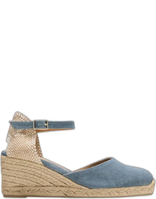Canvas Ankle-strap Wedge Espadrilles