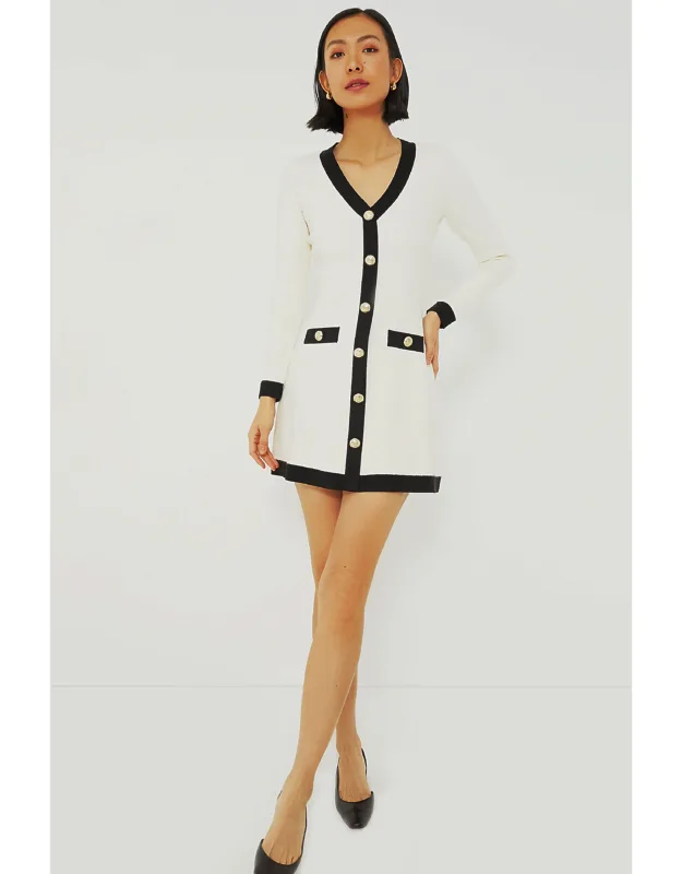 Cream & Black Knit Dress