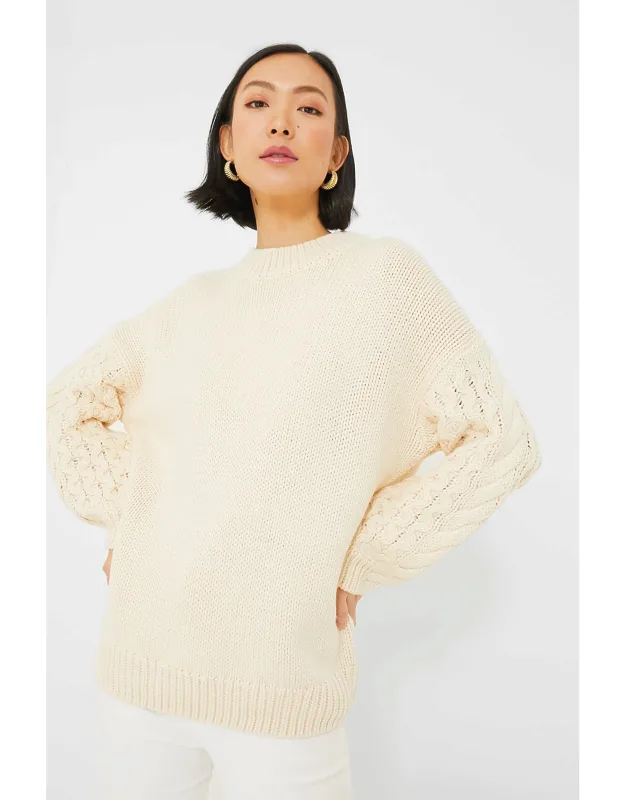 Cable Knit Sleeve Clover Sweater