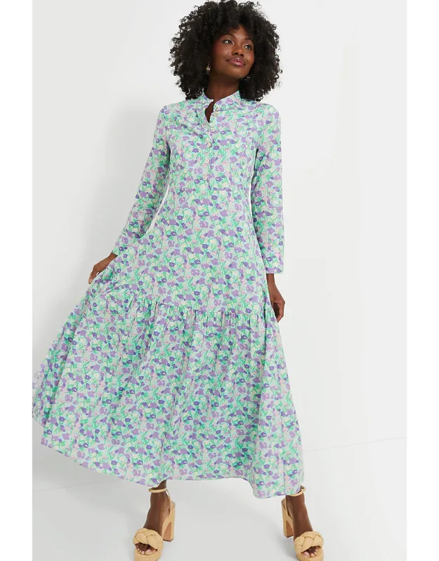 Multi Floral Bellflower Maxi Dress