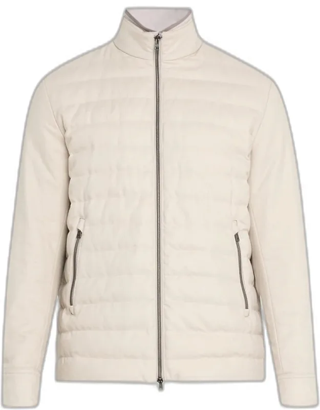 Padded Silk-cashmere Zip Jacket