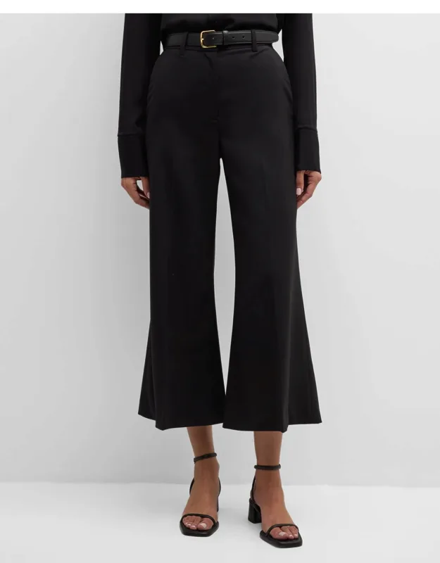 Cropped Wide-leg Trousers