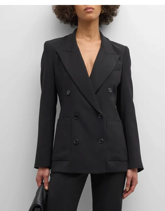 Double-breasted Stretch Crepe Blazer