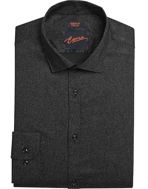 Skinny Fit Spread Collar Dot Dress Shirt