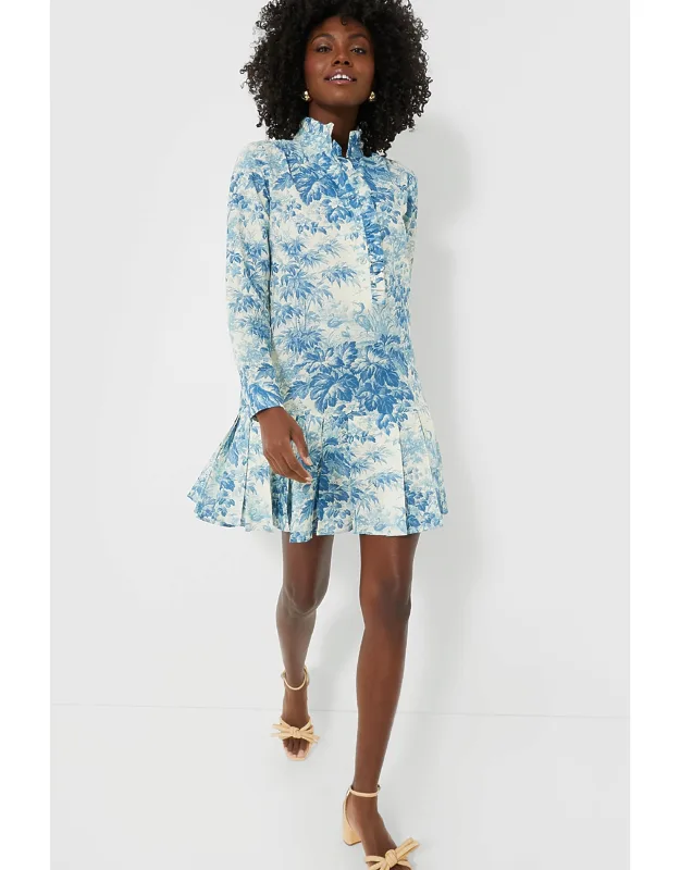 Misty Blue Toile Tate Dress