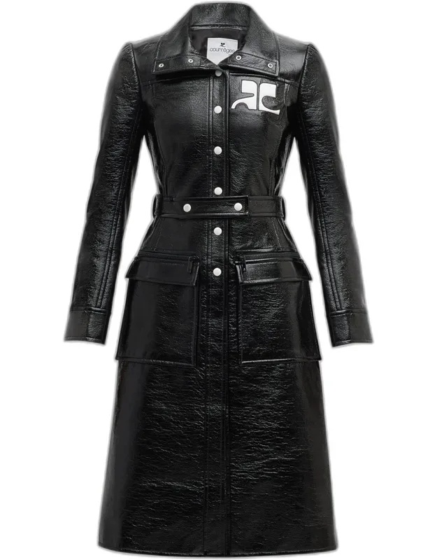 Reedition Vinyl Belted A-line Trench Coat