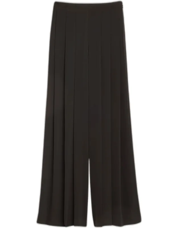 Mid-rise Wide-leg Pleated Pants