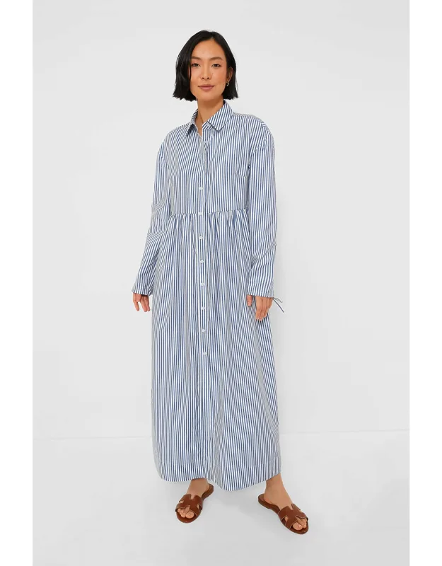 Beach Stripe Poplin Maxi Shirtdress