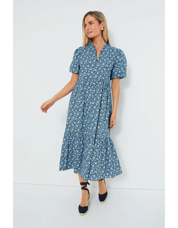 Zip Front Floral Midi Dress