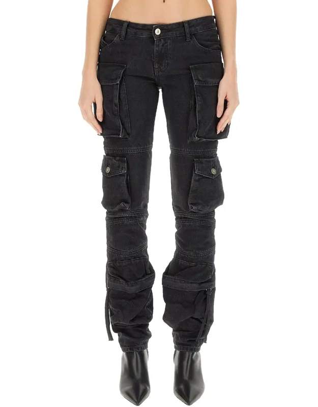 _attico Cargo Jeans 100% Cotton, Made In Italy_