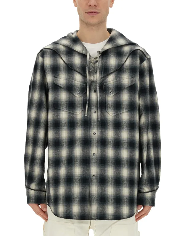 Cotton Shirt Made In Japan Model Is 185 Cm Tall