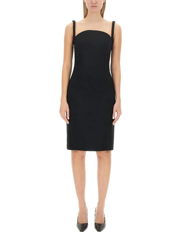 Versace Rolled Midi Dress Slim Fit Made In Italy
