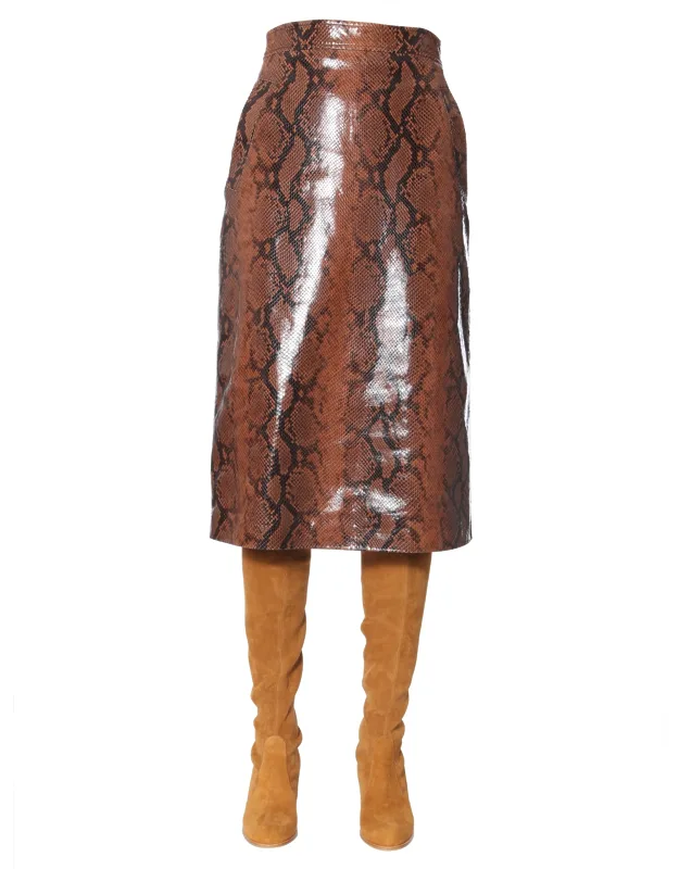Python Print Skirt With High Waist Zip Closure